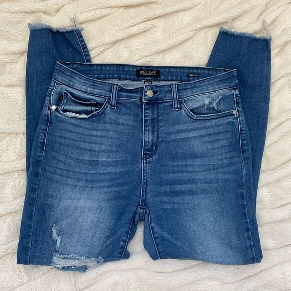 Judy Blue Denim - Judy Blue distressed skinny ankle jeans